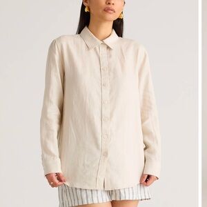 Quince Beige Linen Shirt